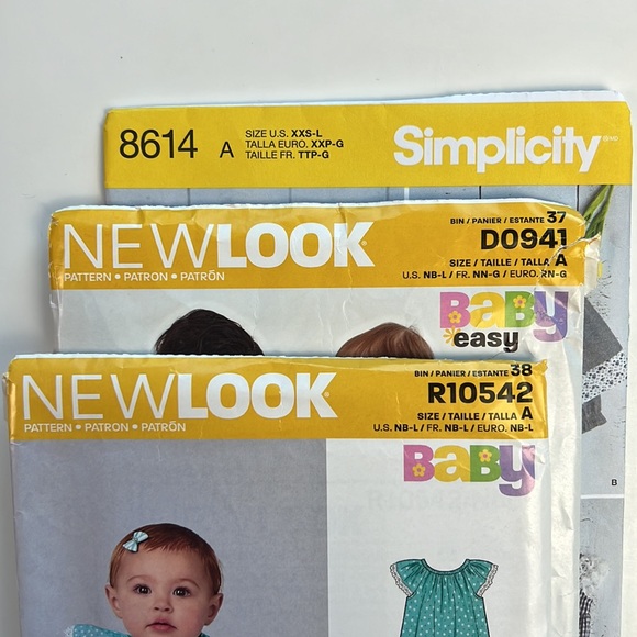 Lot of 3 Baby Sewing Patterns New Look R10542 - New Look D0941 - Simplicity 8614 - Picture 14 of 15